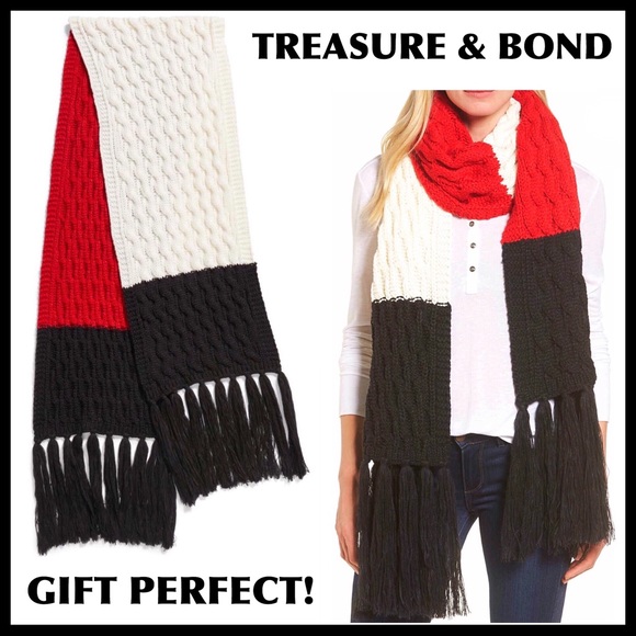 Treasure & Bond Accessories - EXTRA LONG KNIT TASSEL FRINGE BLANKET SCARF A2C